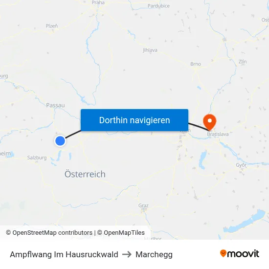 Ampflwang Im Hausruckwald to Marchegg map