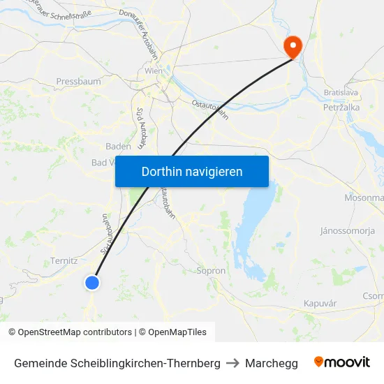 Gemeinde Scheiblingkirchen-Thernberg to Marchegg map