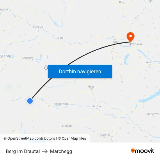 Berg Im Drautal to Marchegg map