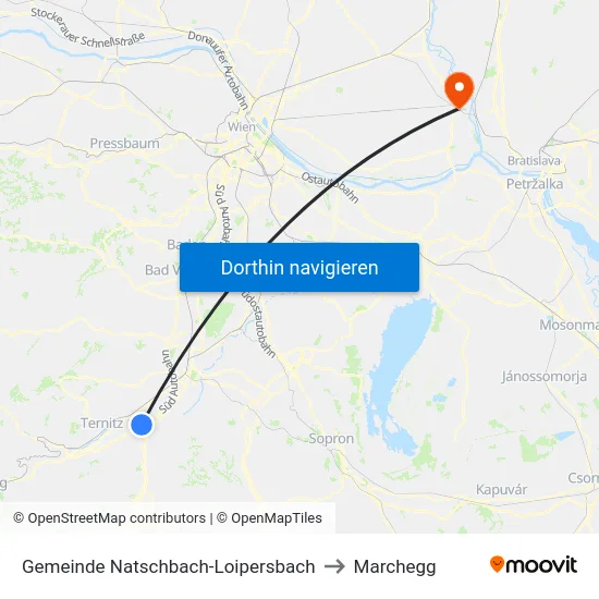 Gemeinde Natschbach-Loipersbach to Marchegg map