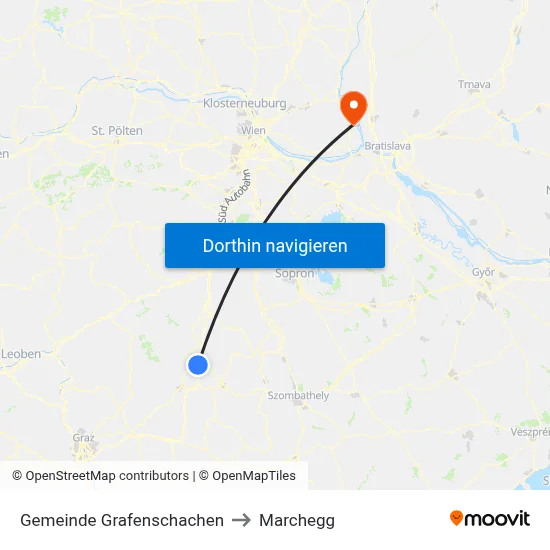 Gemeinde Grafenschachen to Marchegg map