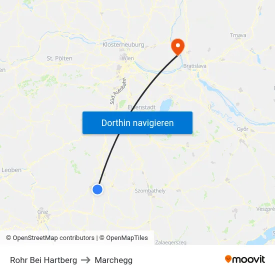 Rohr Bei Hartberg to Marchegg map