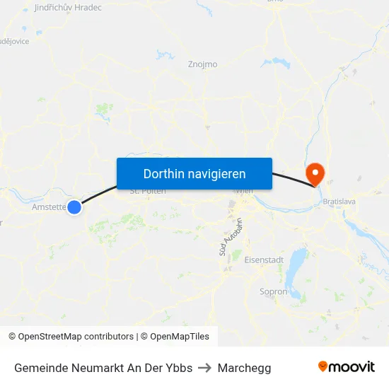 Gemeinde Neumarkt An Der Ybbs to Marchegg map