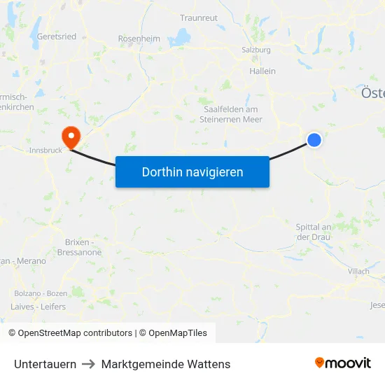 Untertauern to Marktgemeinde Wattens map