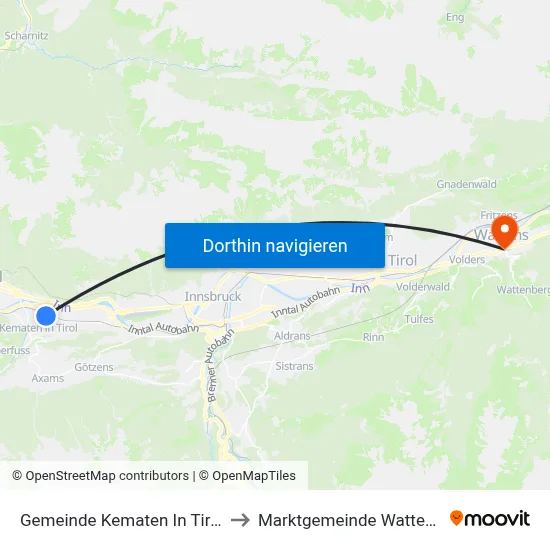 Gemeinde Kematen In Tirol to Marktgemeinde Wattens map