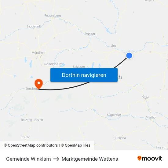 Gemeinde Winklarn to Marktgemeinde Wattens map