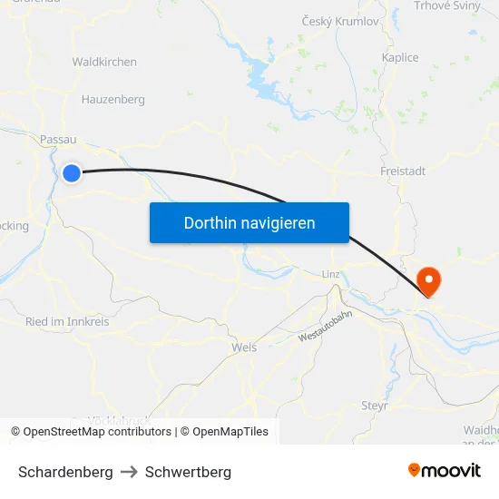 Schardenberg to Schwertberg map