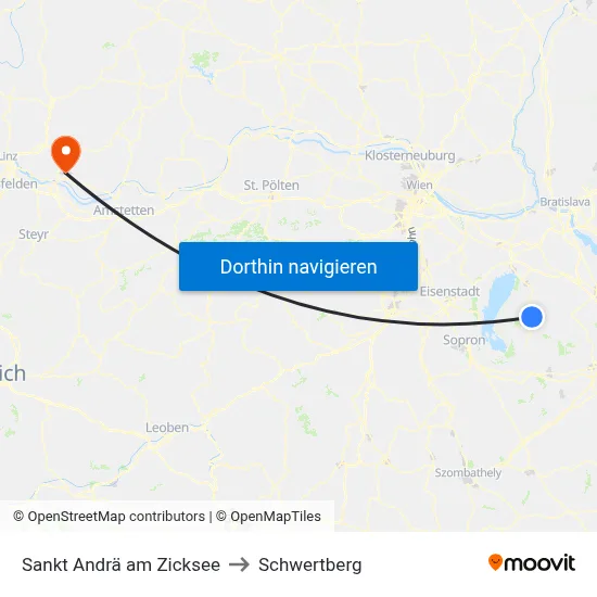 Sankt Andrä am Zicksee to Schwertberg map