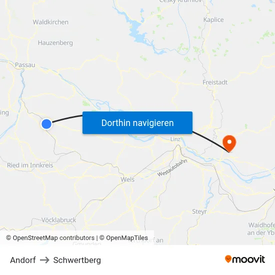 Andorf to Schwertberg map
