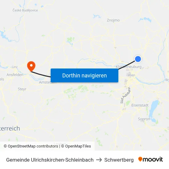 Gemeinde Ulrichskirchen-Schleinbach to Schwertberg map