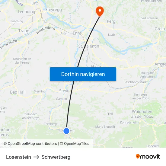 Losenstein to Schwertberg map