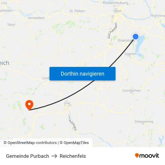 Gemeinde Purbach to Reichenfels map