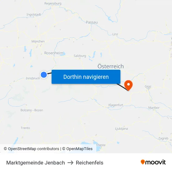 Marktgemeinde Jenbach to Reichenfels map