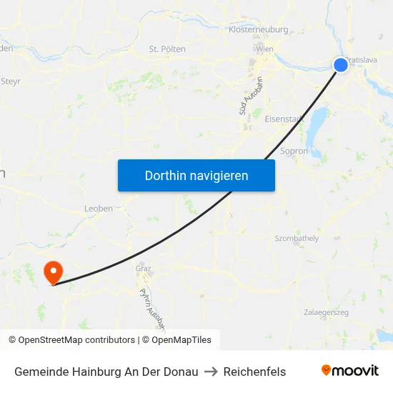 Gemeinde Hainburg An Der Donau to Reichenfels map