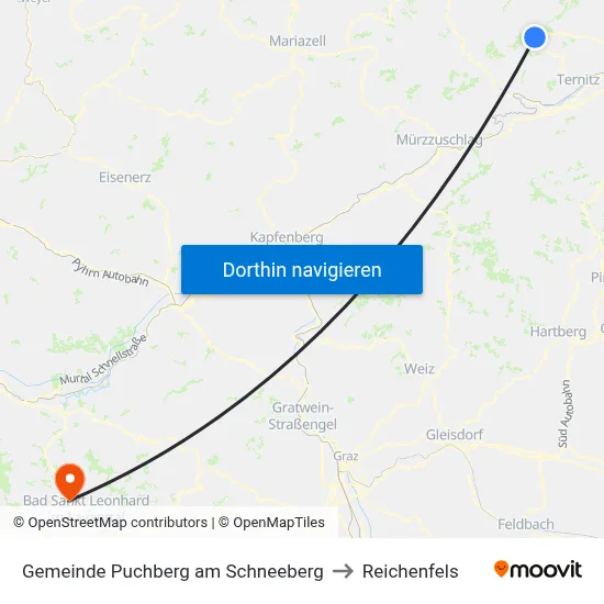 Gemeinde Puchberg am Schneeberg to Reichenfels map