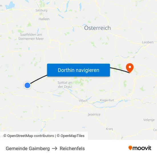 Gemeinde Gaimberg to Reichenfels map