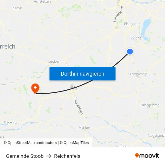 Gemeinde Stoob to Reichenfels map