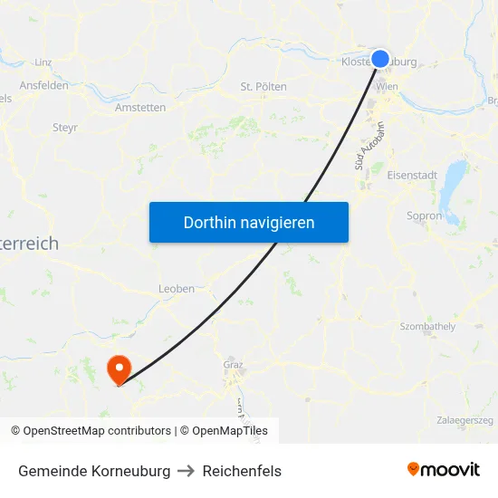 Gemeinde Korneuburg to Reichenfels map