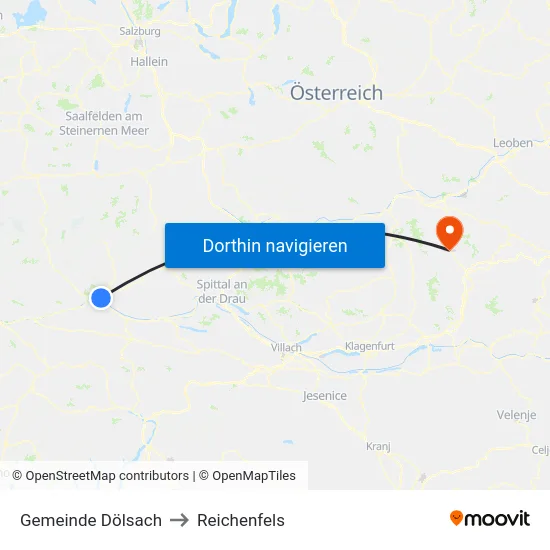 Gemeinde Dölsach to Reichenfels map