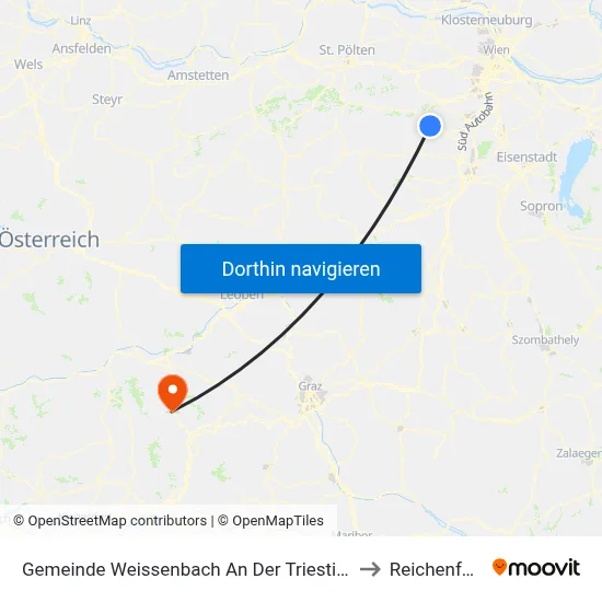 Gemeinde Weissenbach An Der Triesting to Reichenfels map