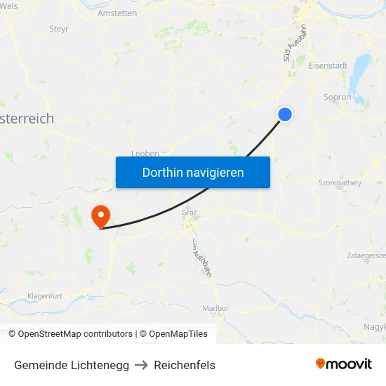 Gemeinde Lichtenegg to Reichenfels map