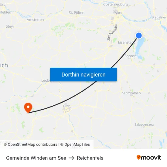 Gemeinde Winden am See to Reichenfels map
