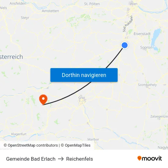 Gemeinde Bad Erlach to Reichenfels map