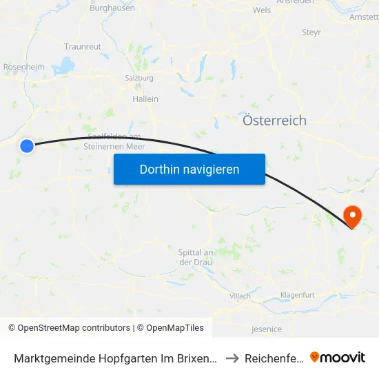 Marktgemeinde Hopfgarten Im Brixental to Reichenfels map