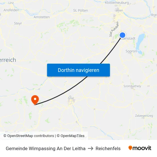 Gemeinde Wimpassing An Der Leitha to Reichenfels map