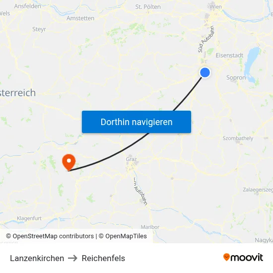 Lanzenkirchen to Reichenfels map