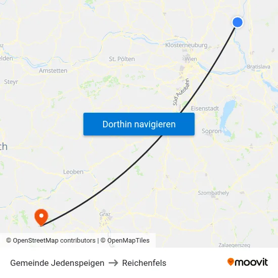 Gemeinde Jedenspeigen to Reichenfels map