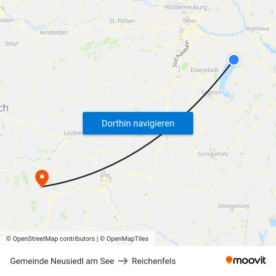 Gemeinde Neusiedl am See to Reichenfels map