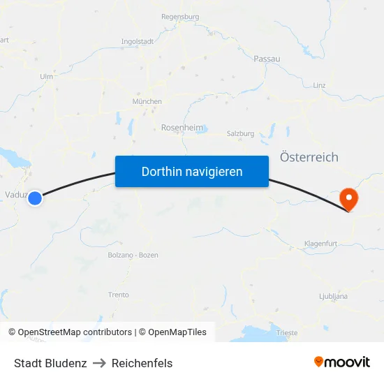 Stadt Bludenz to Reichenfels map