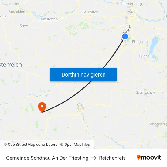 Gemeinde Schönau An Der Triesting to Reichenfels map