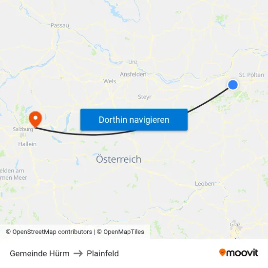 Gemeinde Hürm to Plainfeld map