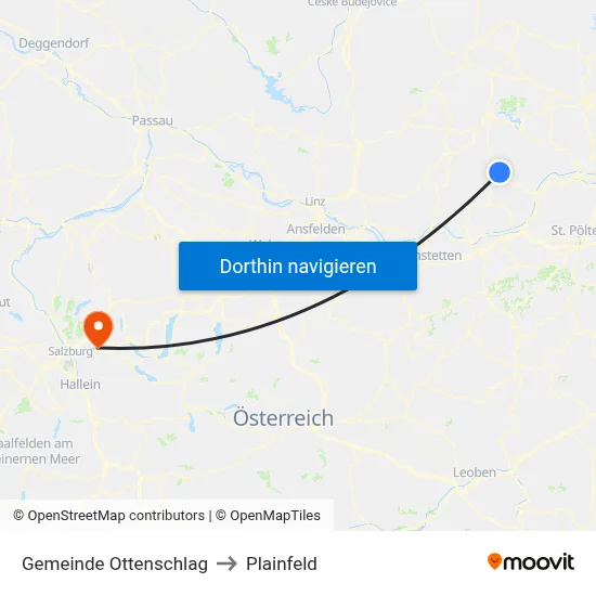 Gemeinde Ottenschlag to Plainfeld map