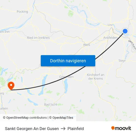 Sankt Georgen An Der Gusen to Plainfeld map