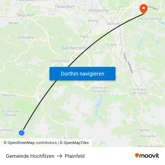 Gemeinde Hochfilzen to Plainfeld map