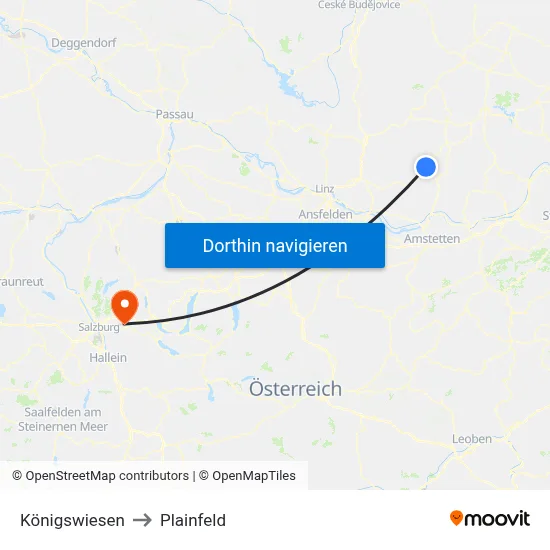 Königswiesen to Plainfeld map