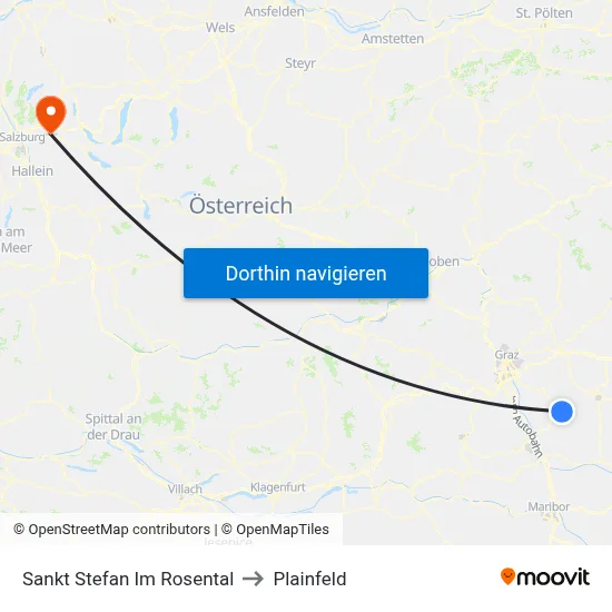 Sankt Stefan Im Rosental to Plainfeld map