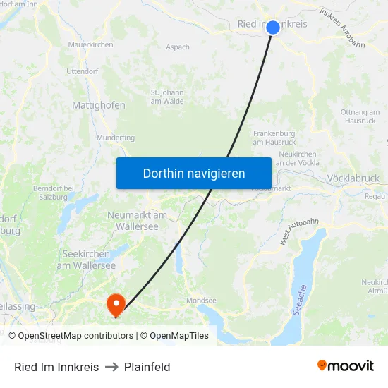 Ried Im Innkreis to Plainfeld map