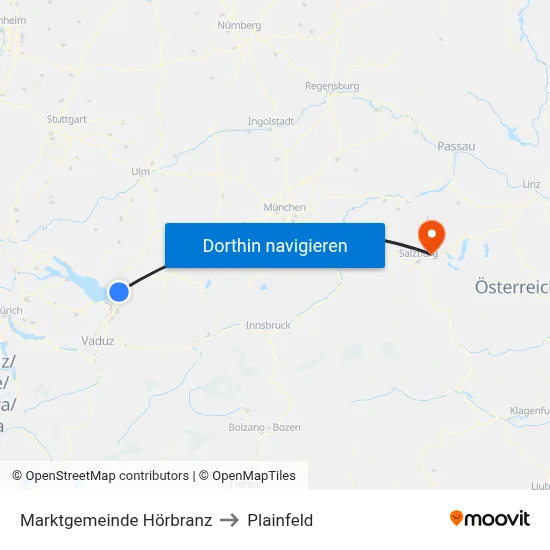 Marktgemeinde Hörbranz to Plainfeld map