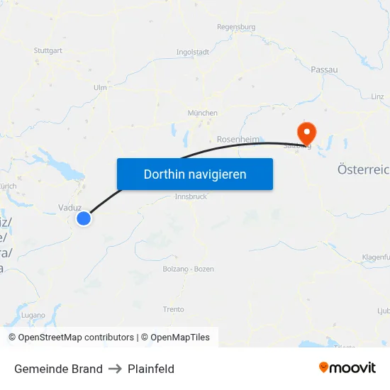 Gemeinde Brand to Plainfeld map