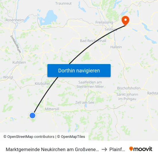 Marktgemeinde Neukirchen am Großvenediger to Plainfeld map