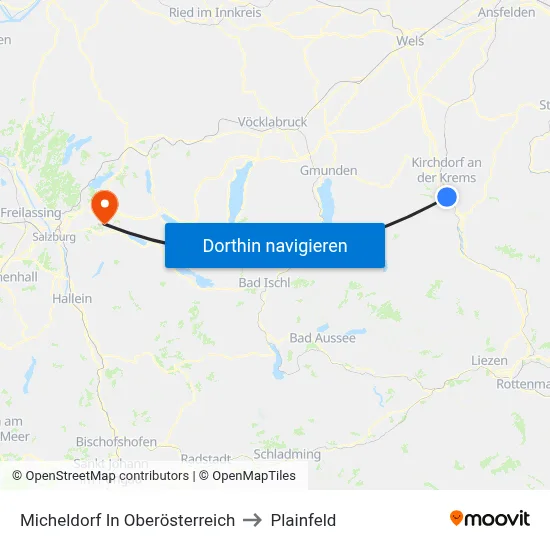 Micheldorf In Oberösterreich to Plainfeld map