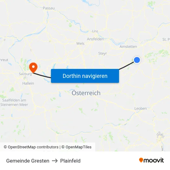 Gemeinde Gresten to Plainfeld map