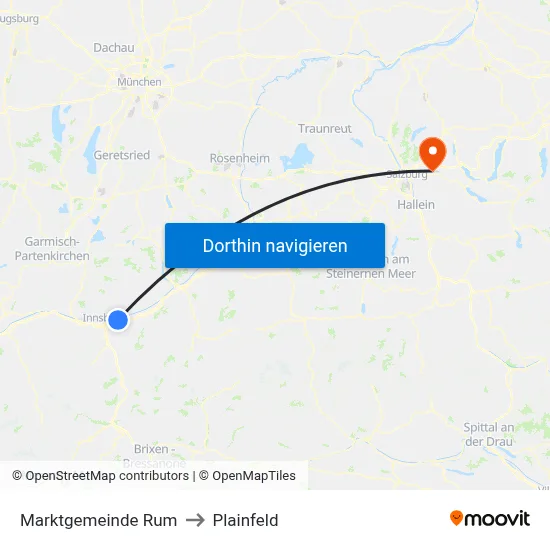 Marktgemeinde Rum to Plainfeld map