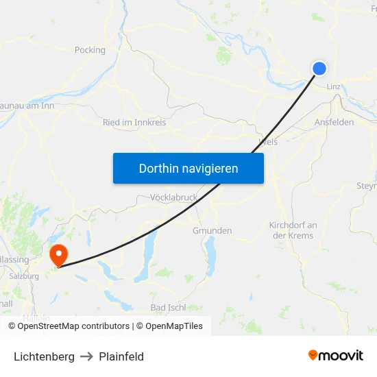 Lichtenberg to Plainfeld map