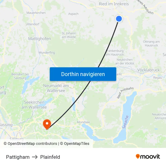 Pattigham to Plainfeld map