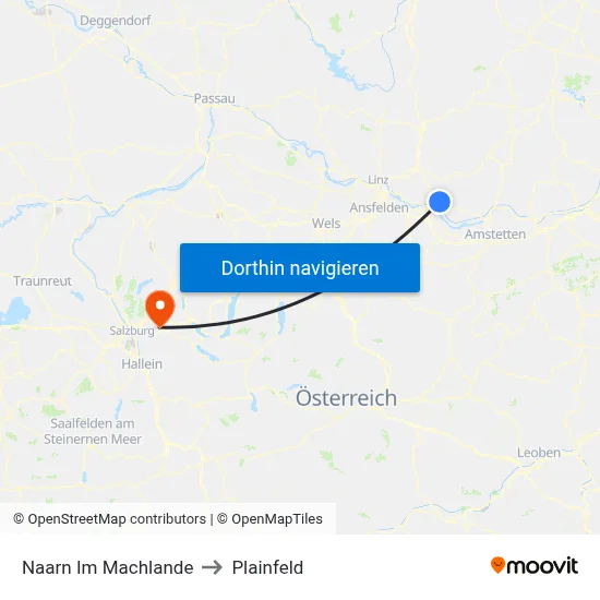 Naarn Im Machlande to Plainfeld map